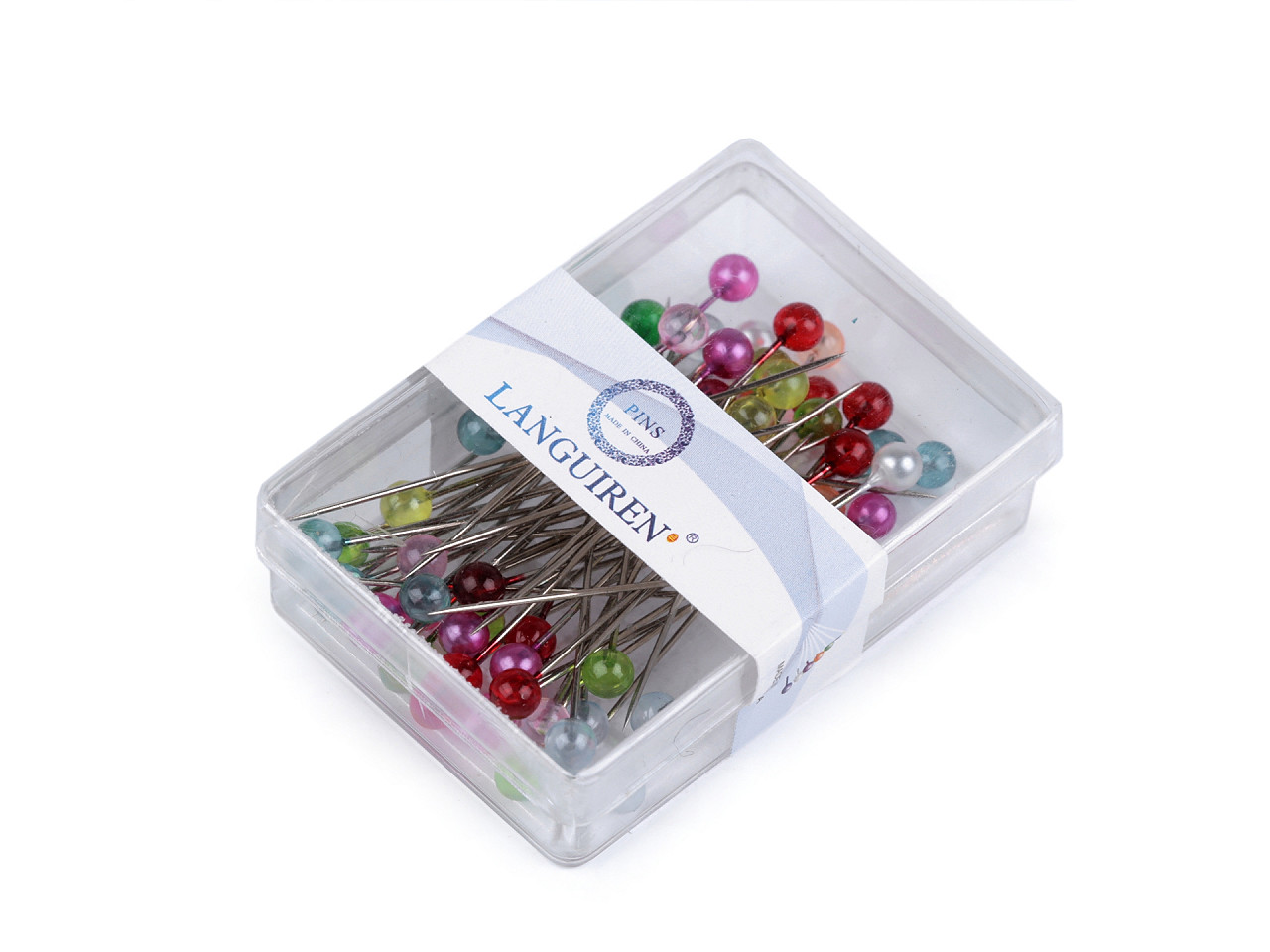 Stecknadeln mit transparentem kopf dekorativ länge 40 mm - Mix (1 Dosis)