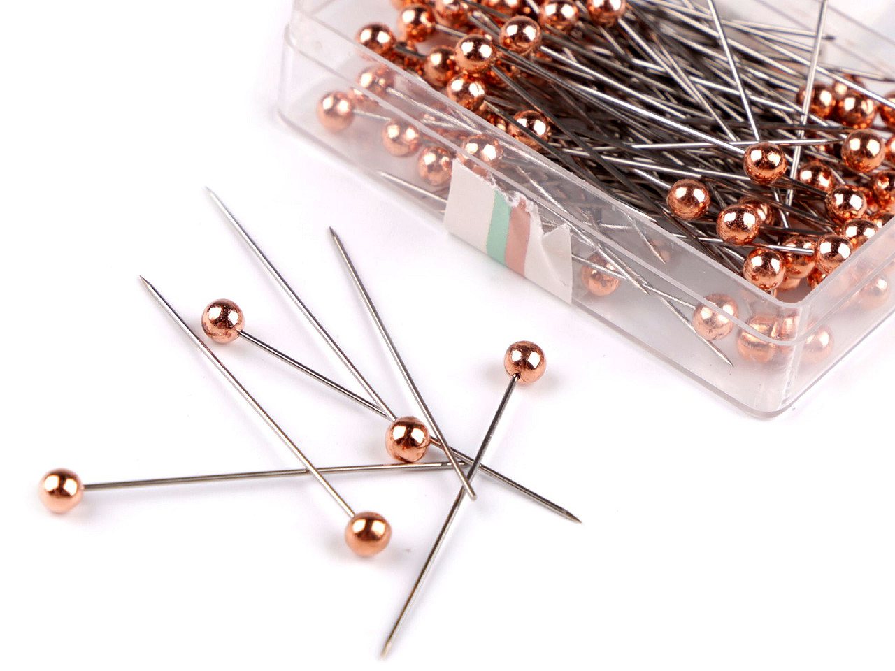 Stecknadeln aus rostfreiem stahl dekorativ, länge 38 mm - Kupfern (20 Dosen)