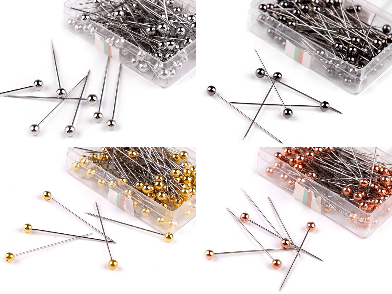 Stecknadeln aus rostfreiem stahl dekorativ, länge 38 mm - Kupfern (20 Dosen)