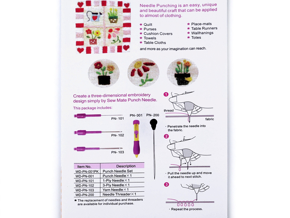 Punch nadel / stickerei stift - stickset - Lila (1 Set)