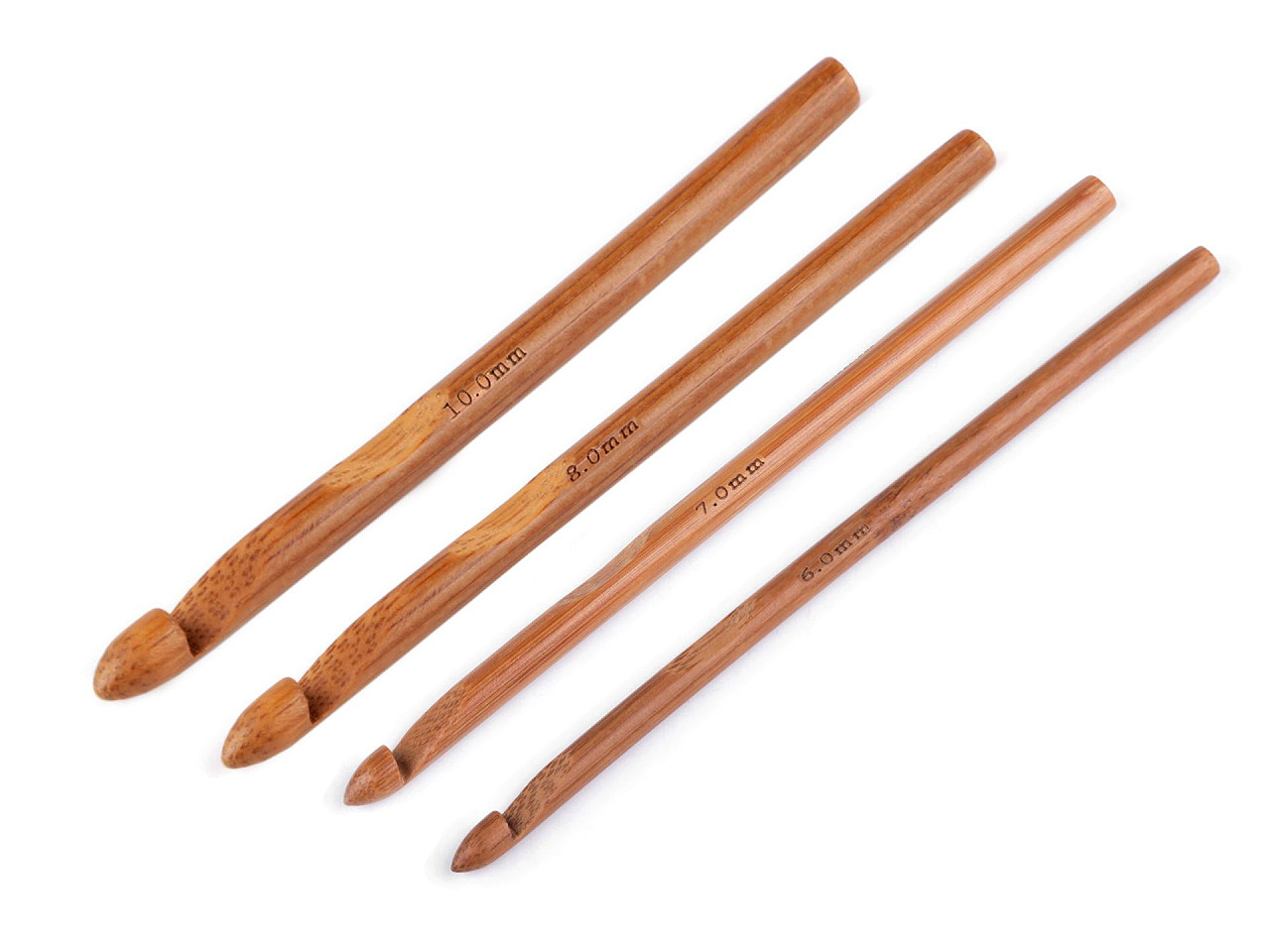Bambus-häkelnadel, gr. 6; 7; 8; 10 - Bambus dunkel (5 Stücke)