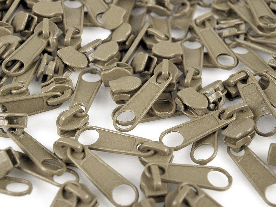 Schieber für spiralreißverschlüsse nr. 3 für pol-meterware - Altmessing (10 Stücke)