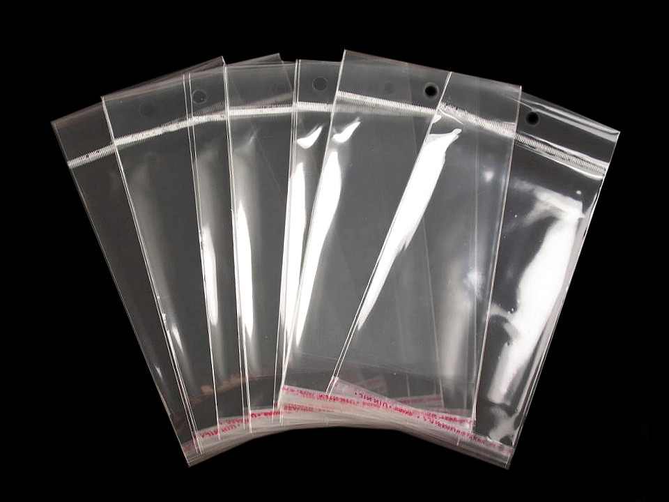 Cellophanbeutel mit klebestreifen zum aufhängen 10 x 13,5 cm - Transparent (100 Stücke)