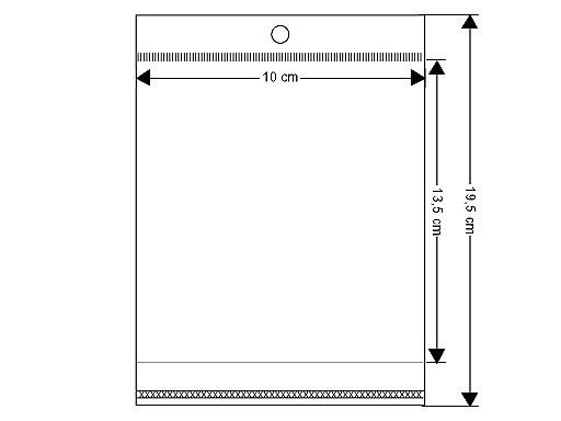 Cellophanbeutel mit klebestreifen zum aufhängen 10 x 13,5 cm - Transparent (100 Stücke)
