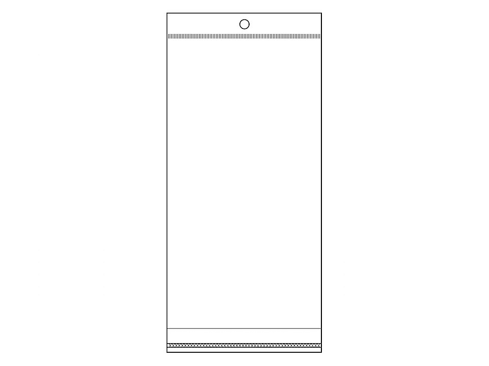Cellophanbeutel mit klebestreifen zum aufhängen 10 x 22 cm - Transparent (16000 Stücke)