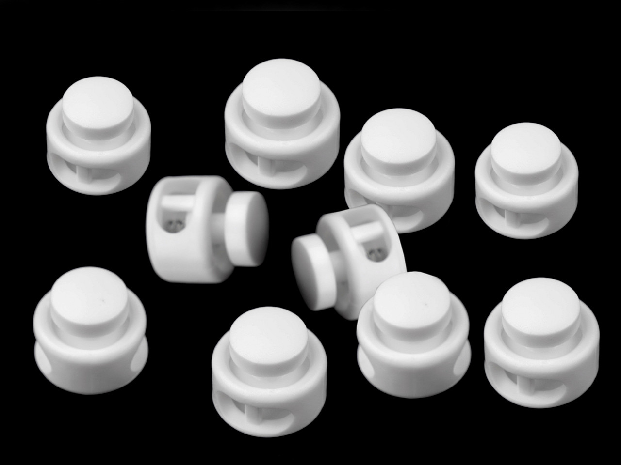 Kordelstopper mit zwei löchern 13 x 15 mm rund - Schwarz (10 Stücke)