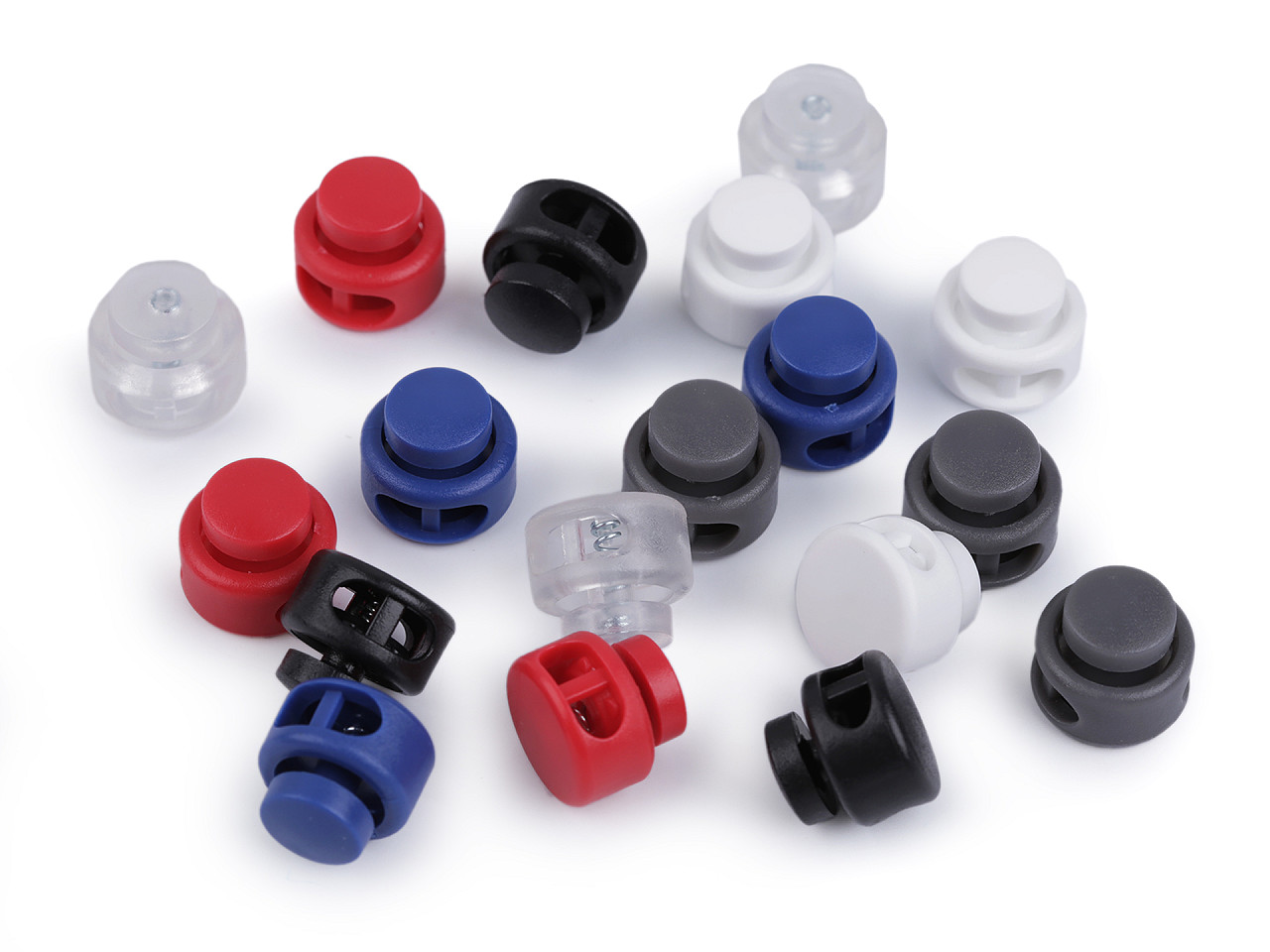 Kordelstopper mit zwei löchern 13 x 15 mm rund - Schwarz (10 Stücke)