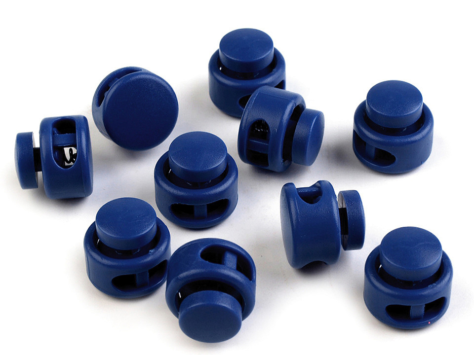 Kordelstopper mit zwei löchern 13 x 15 mm rund - Schwarz (10 Stücke)