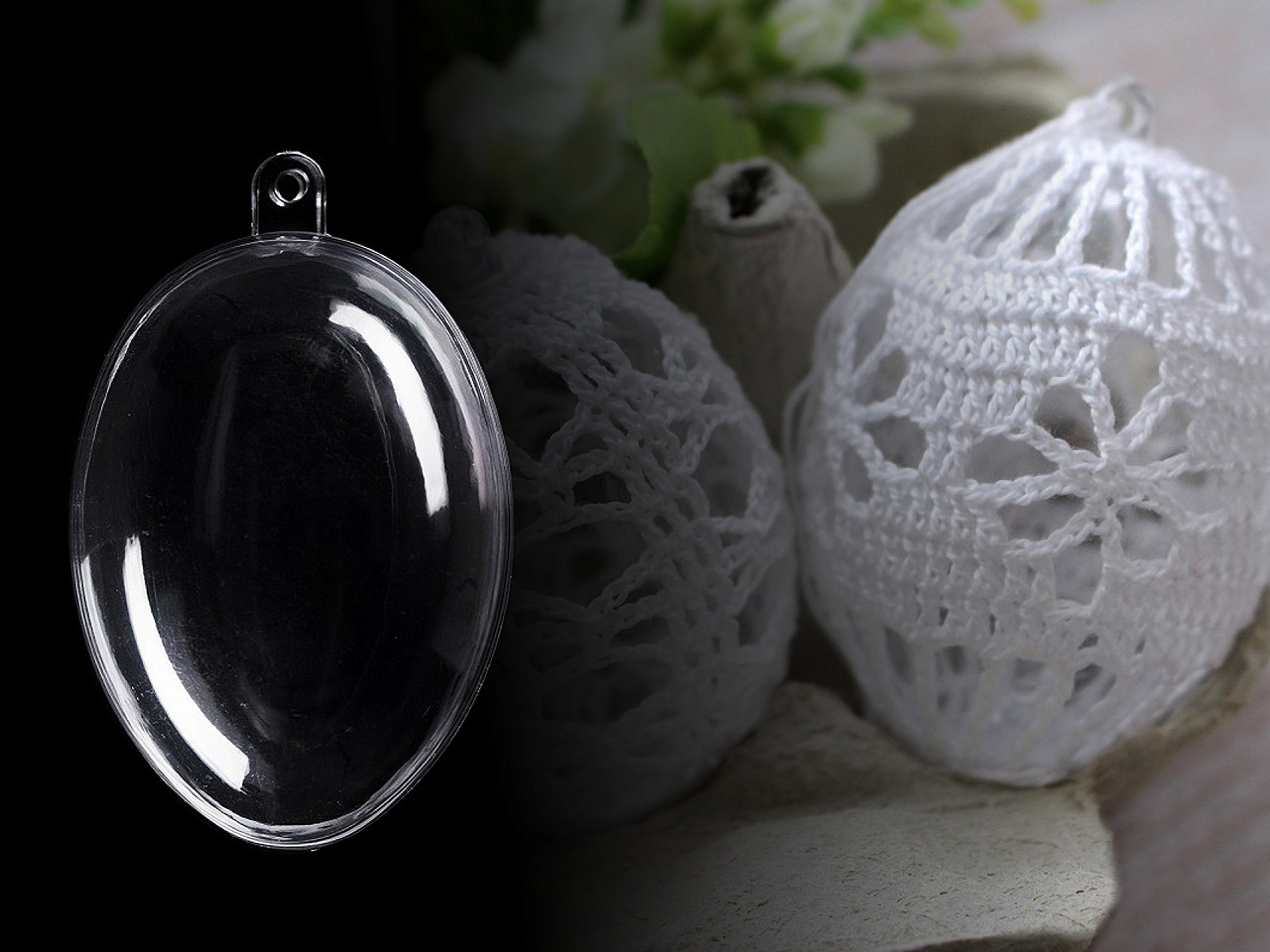 Acryl-eier 4,5x6 cm transparent zweiteilig - Transparent (2 Stücke)