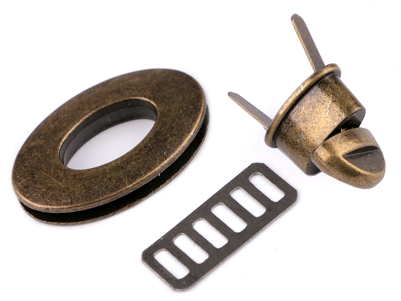 Taschenverschluss 23x37 mm drehbar - Gold klassisch (5 Sets)