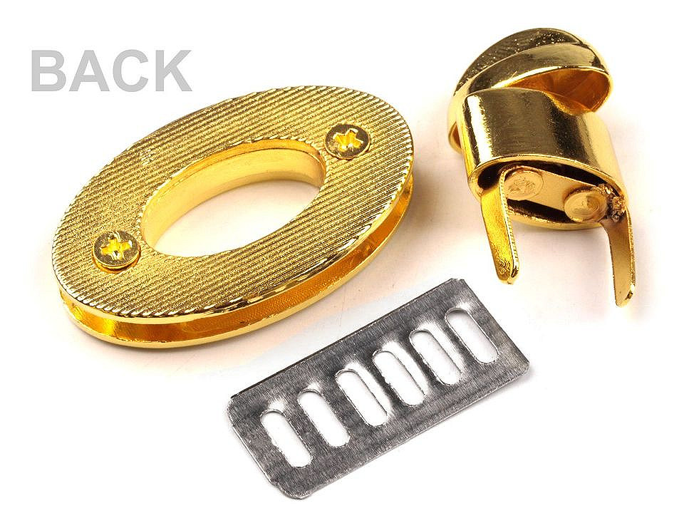 Taschenverschluss 23x37 mm drehbar - Gold klassisch (5 Sets)