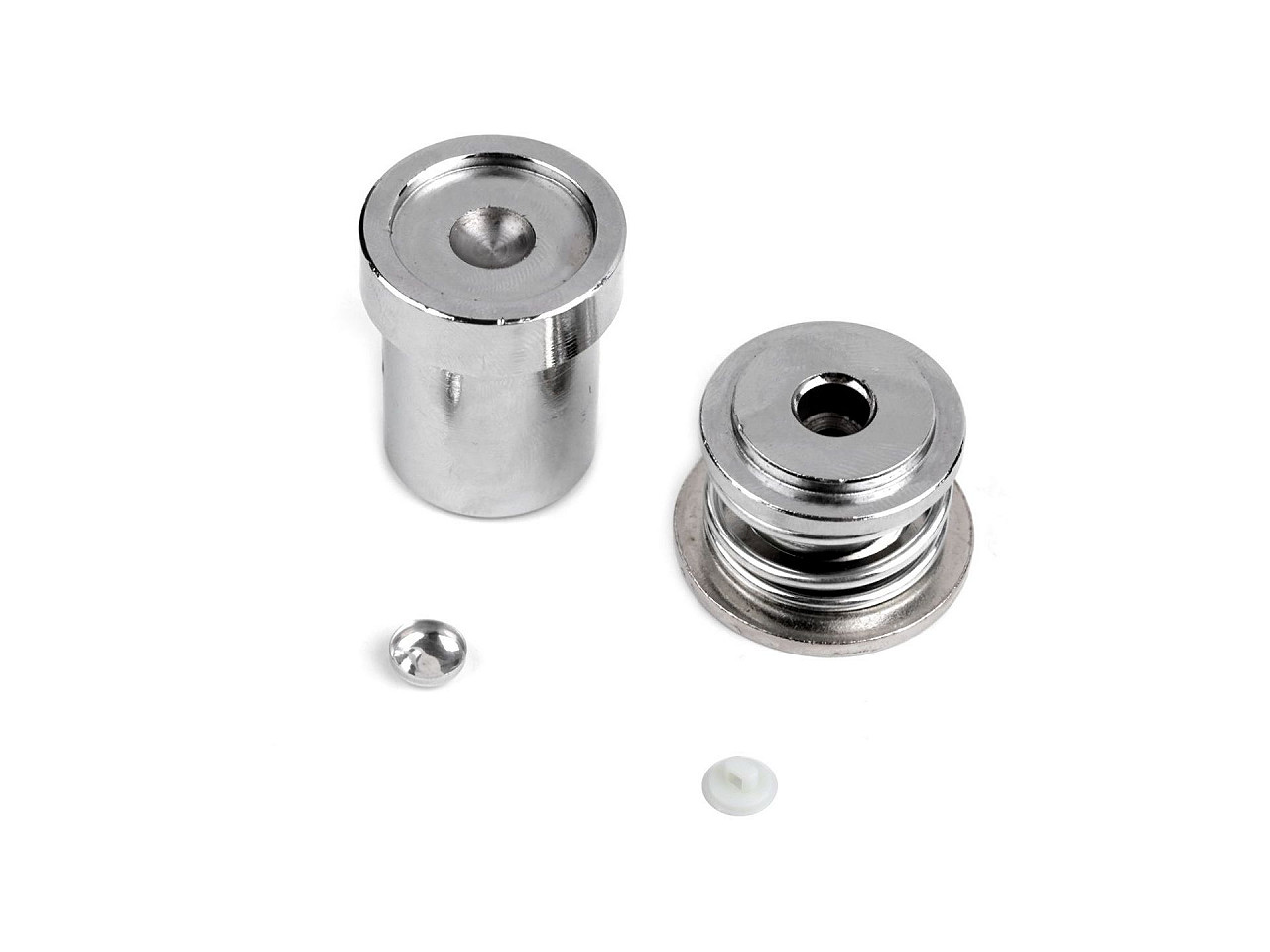 Aufsatz zum beziehen von knöpfen der größen 16", 18", 20", 24", 26", 28", 32", 36", 40", 44" - Nickel (1 Set)