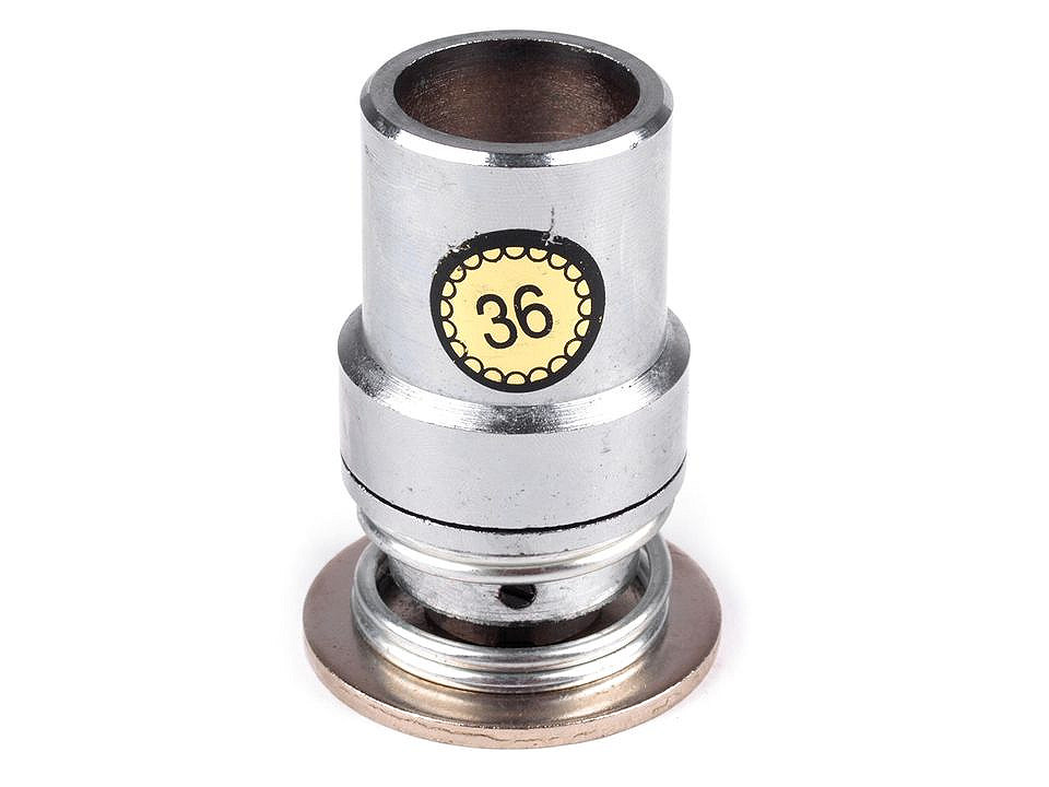 Aufsatz zum beziehen von knöpfen der größen 16", 18", 20", 24", 26", 28", 32", 36", 40", 44" - Nickel (1 Set)