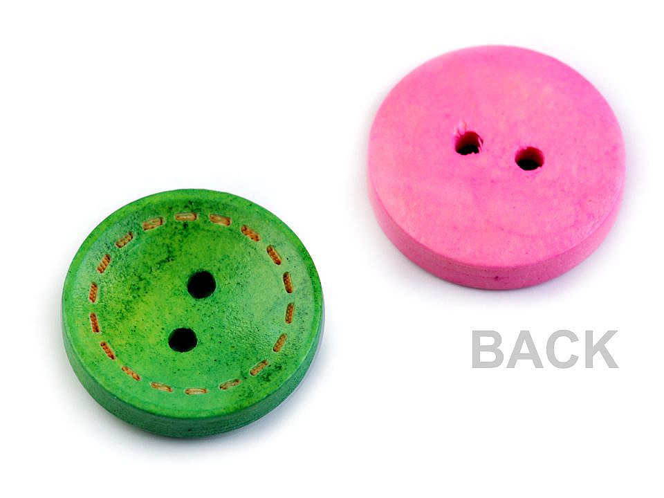 Holzknopf dekorativ - Farbenmix (50 Stücke)