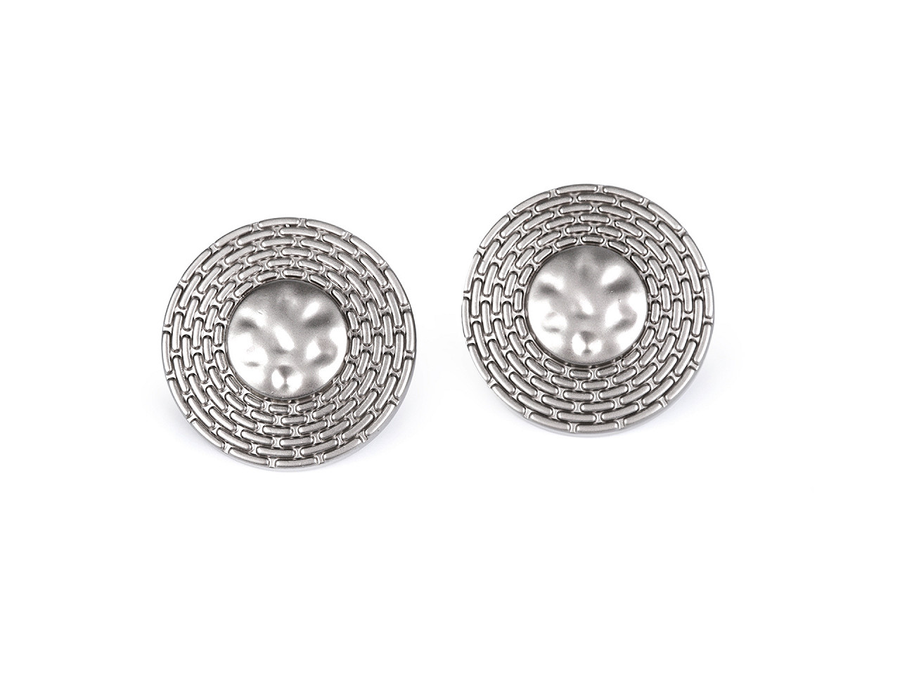 Designknopf aus metall größe 38" - Nickel dunkel (25 Stücke)