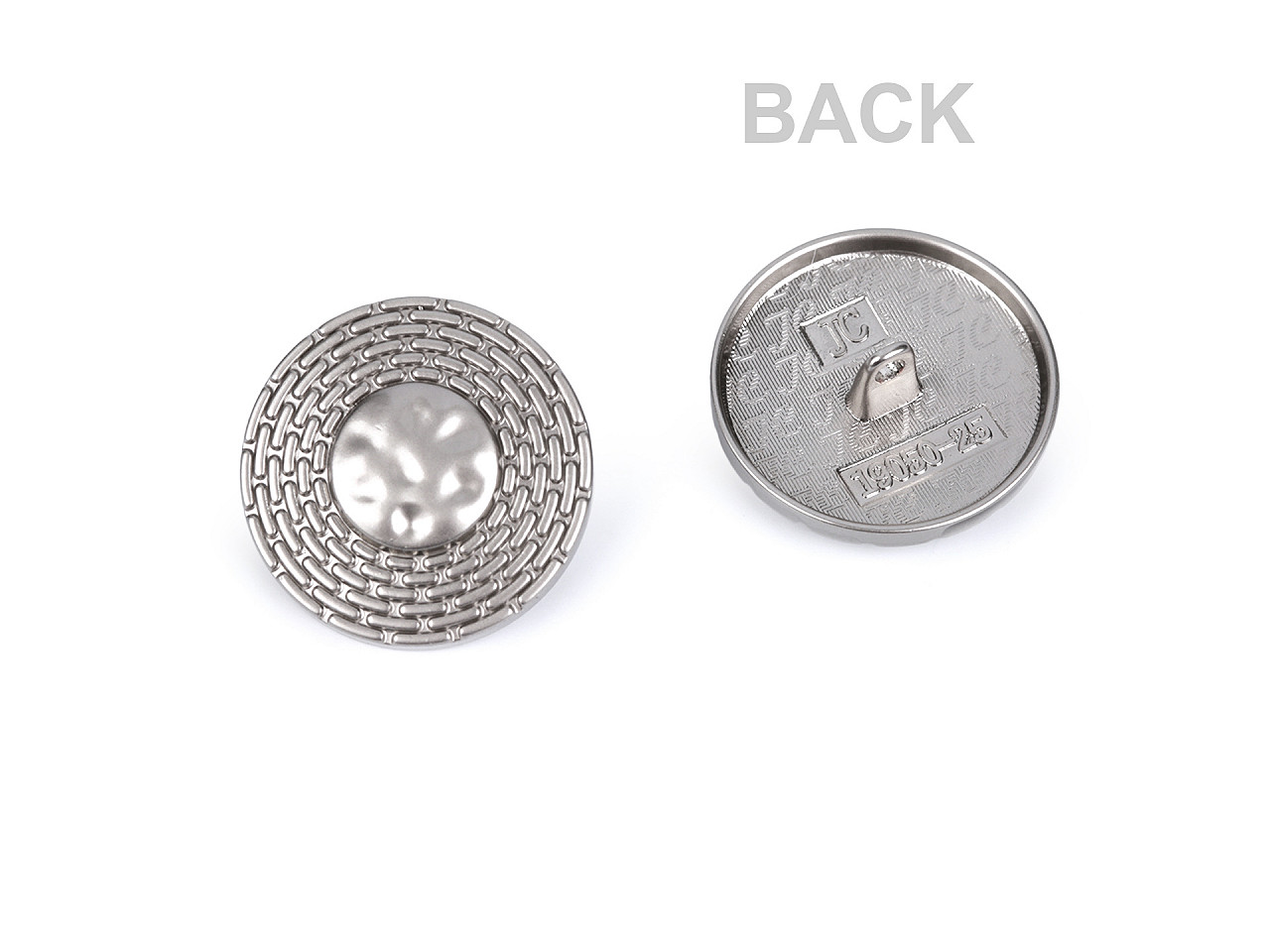 Designknopf aus metall größe 38" - Nickel dunkel (25 Stücke)