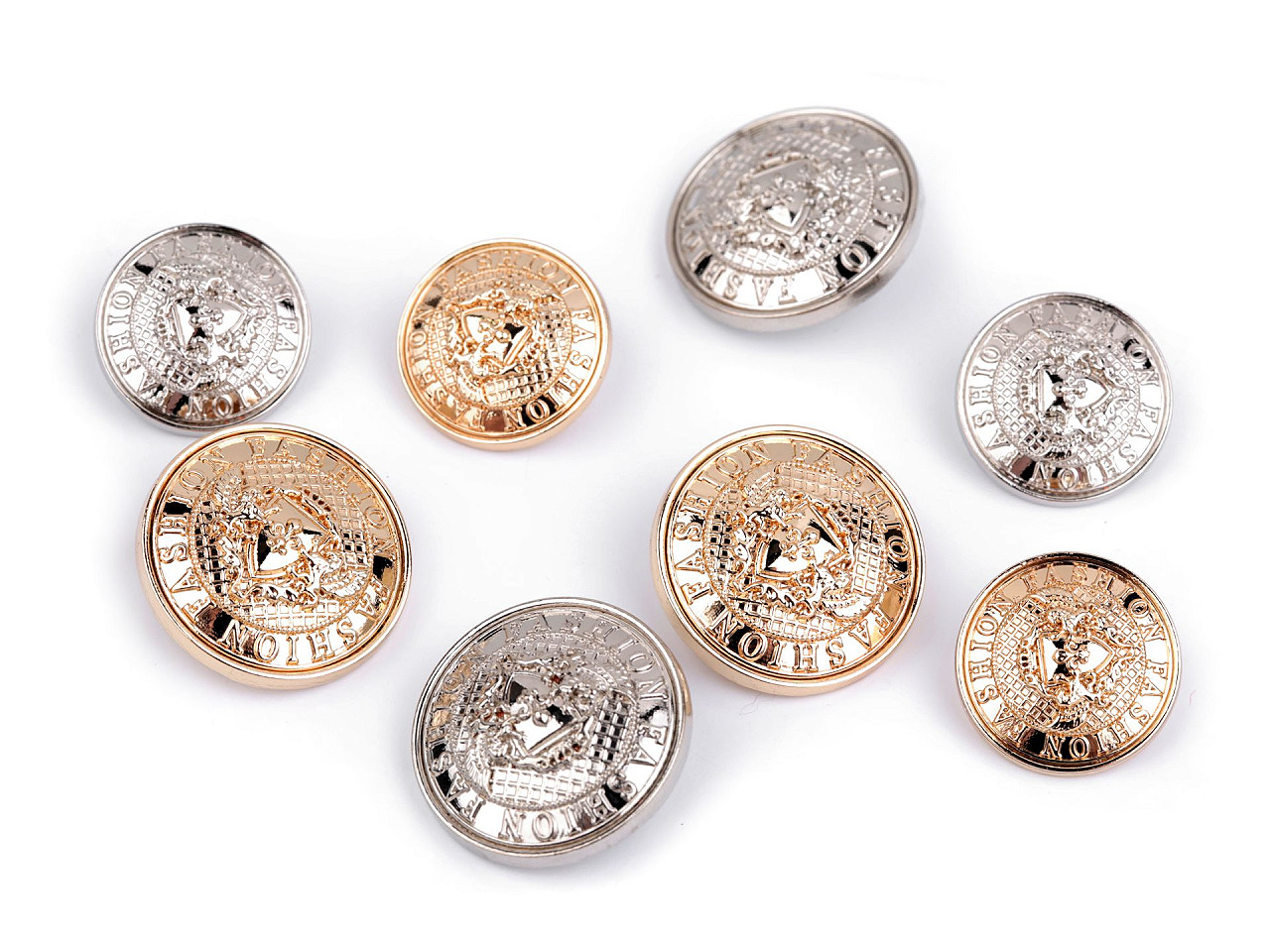 Metallknopf, größe 32"; 40" - Nickel (5 Stücke)