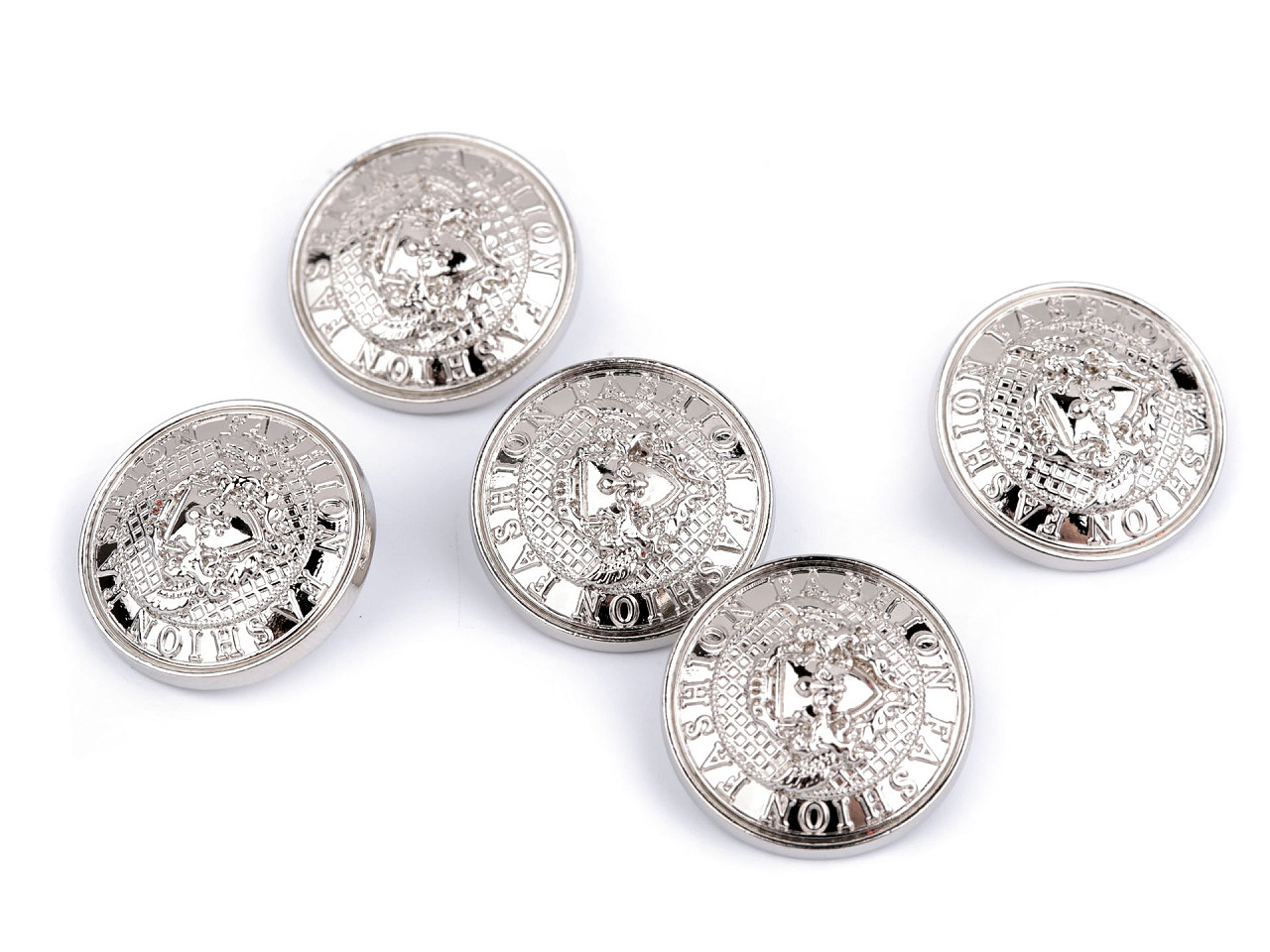 Metallknopf, größe 32"; 40" - Nickel (5 Stücke)