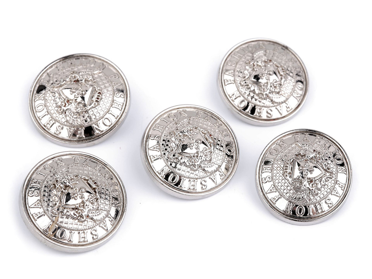 Metallknopf, größe 32"; 40" - Nickel (5 Stücke)