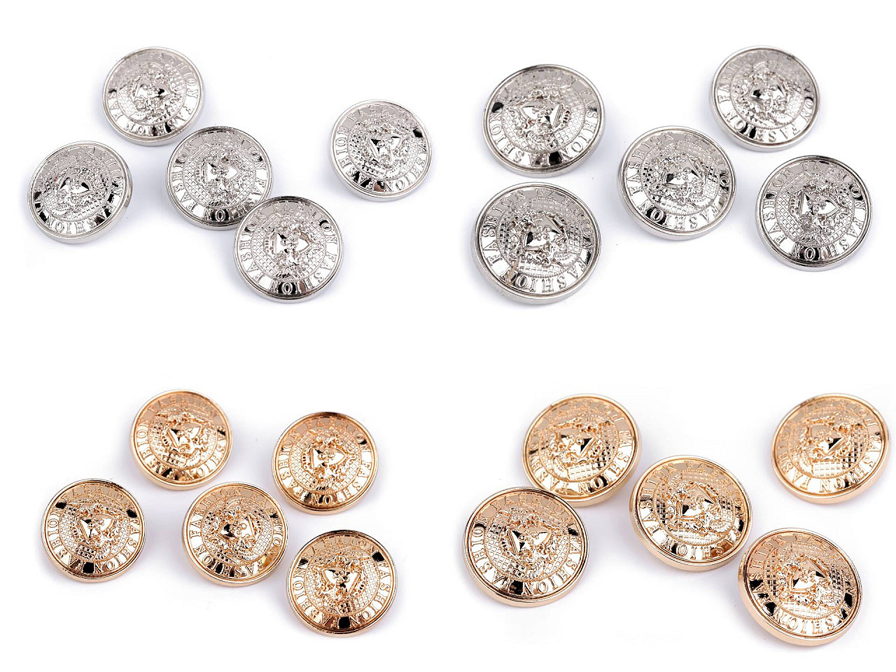 Metallknopf, größe 32"; 40" - Nickel (5 Stücke)