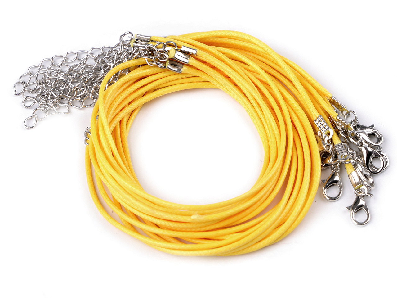 Halskette geflochten mit karabiner länge 45 cm - Blau (10 Stücke)