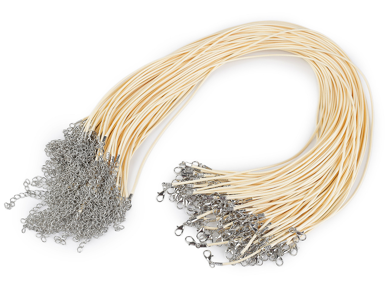 Halskette geflochten mit karabiner länge 45 cm - Blau (10 Stücke)