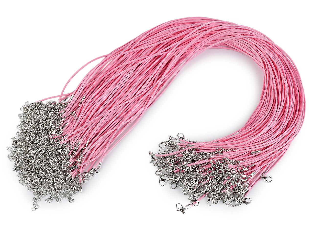 Halskette geflochten mit karabiner länge 45 cm - Blau (10 Stücke)