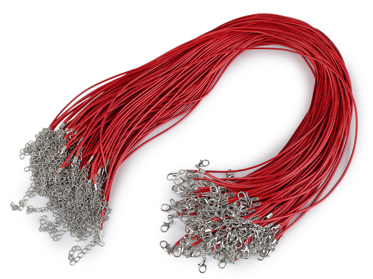 Halskette geflochten mit karabiner länge 45 cm - Blau (10 Stücke)