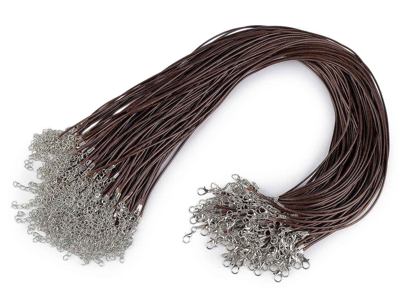 Halskette geflochten mit karabiner länge 45 cm - Blau (10 Stücke)