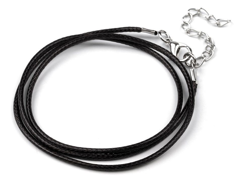 Halskette geflochten mit karabiner länge 45 cm - Blau (10 Stücke)