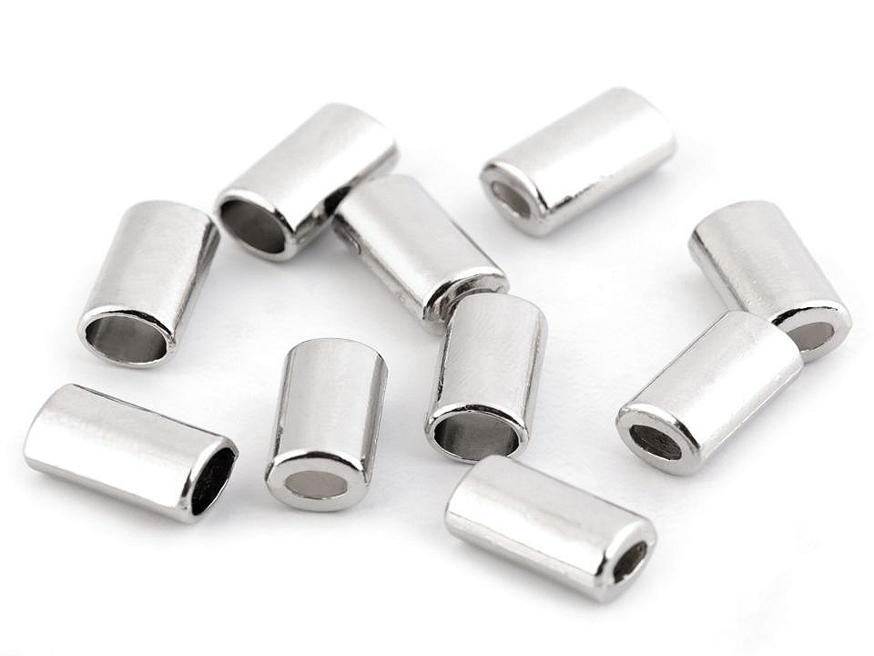 Endstück aus metall für kordel 8 x 14 mm oval - Nickel (100 Stücke)