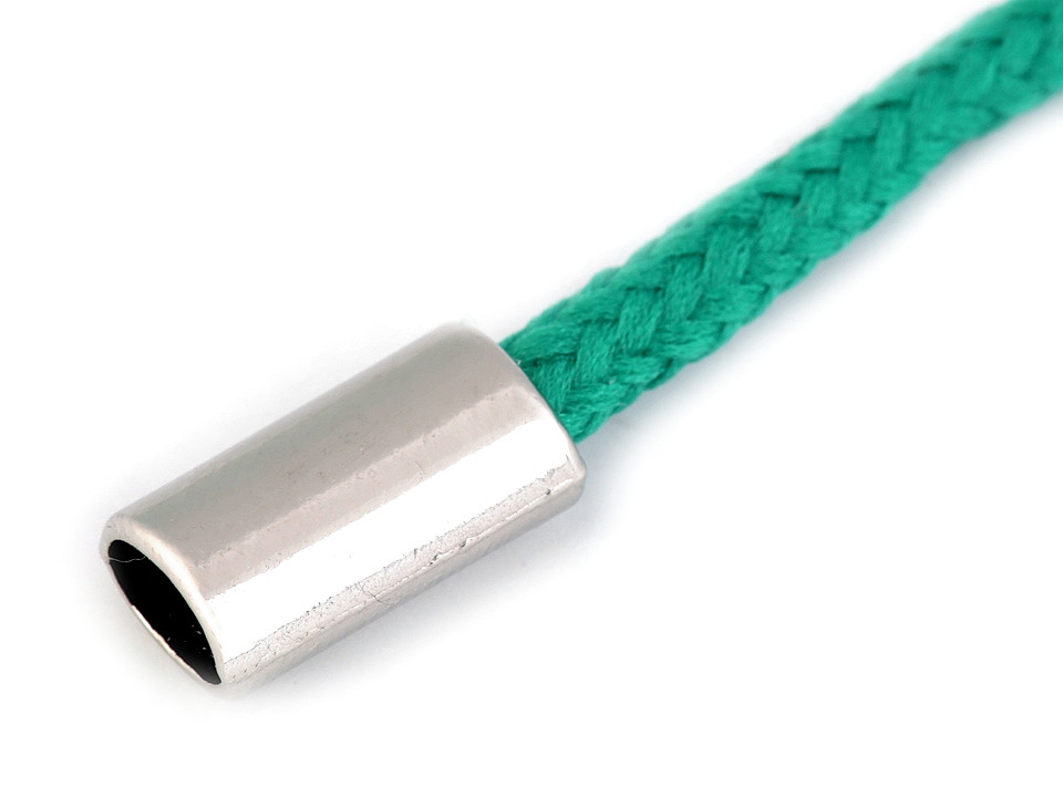 Endstück aus metall für kordel 8 x 14 mm oval - Nickel (100 Stücke)