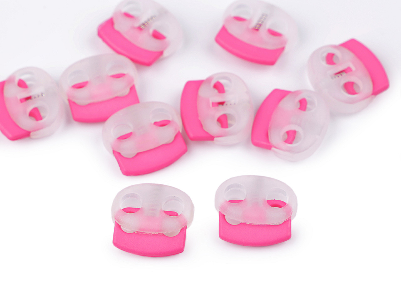 Kordelstopper mit zwei löchern 17 x 19 mm - Pink (500 Stücke)
