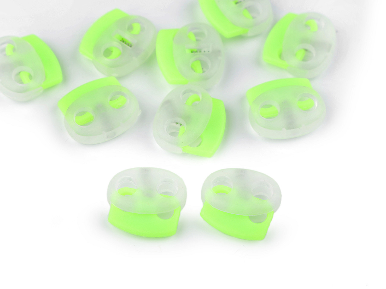 Kordelstopper mit zwei löchern 17 x 19 mm - Pink (500 Stücke)