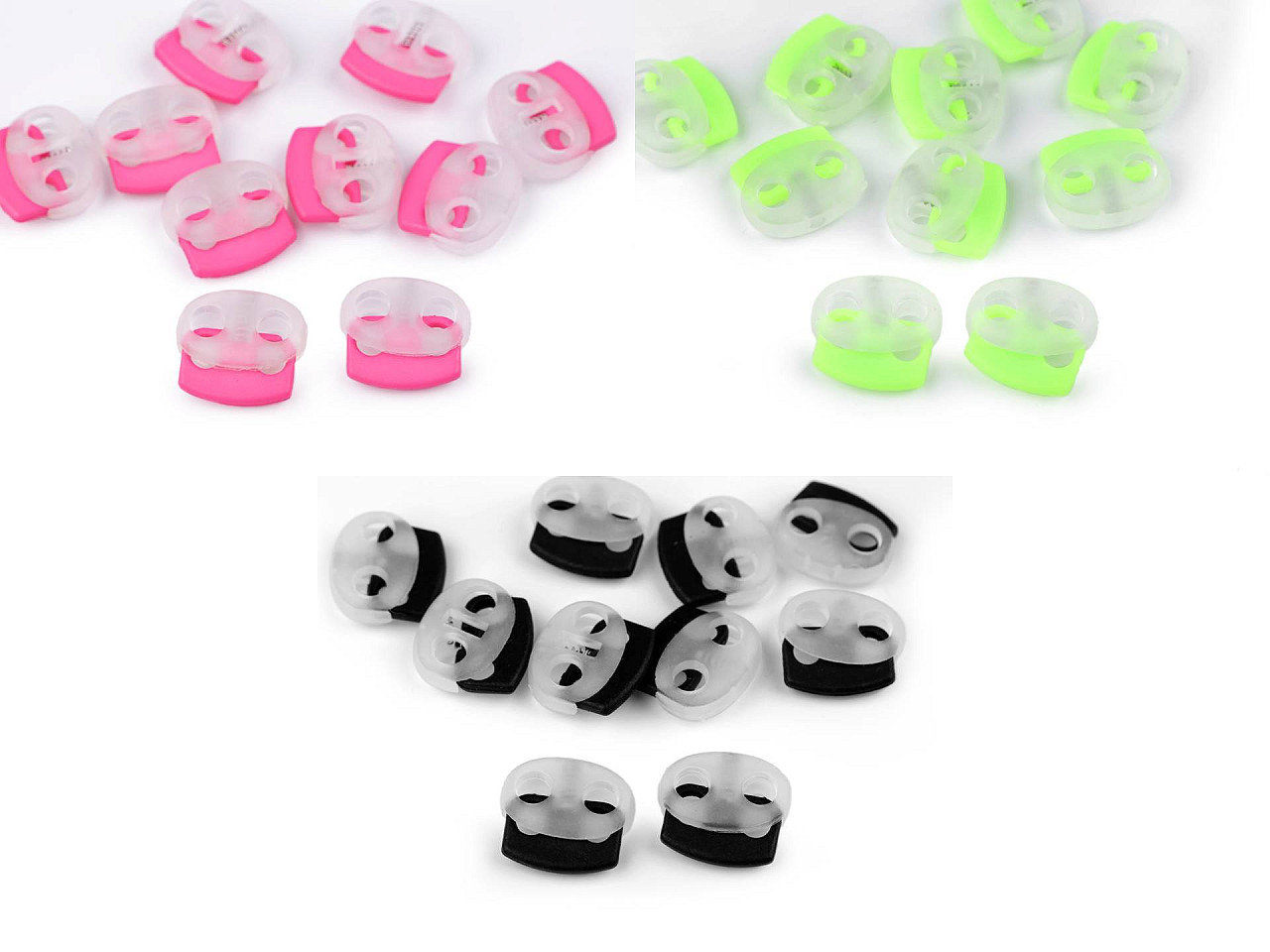 Kordelstopper mit zwei löchern 17 x 19 mm - Pink (500 Stücke)