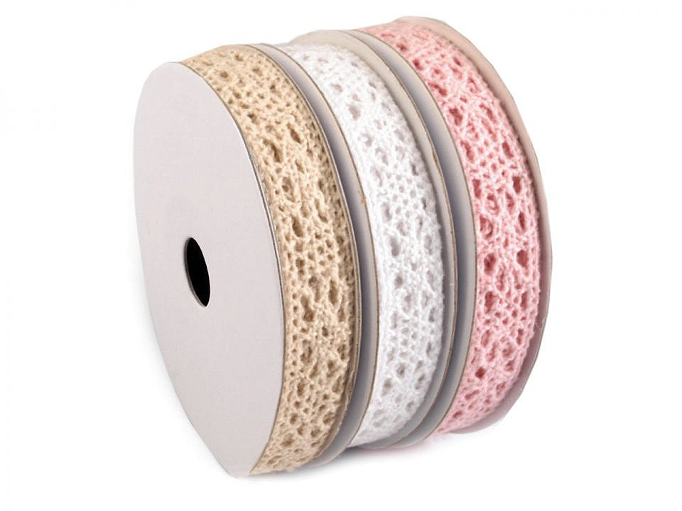 Baumwollspitze mix breite 13 mm - Mix nr. 4 (3 Stücke)