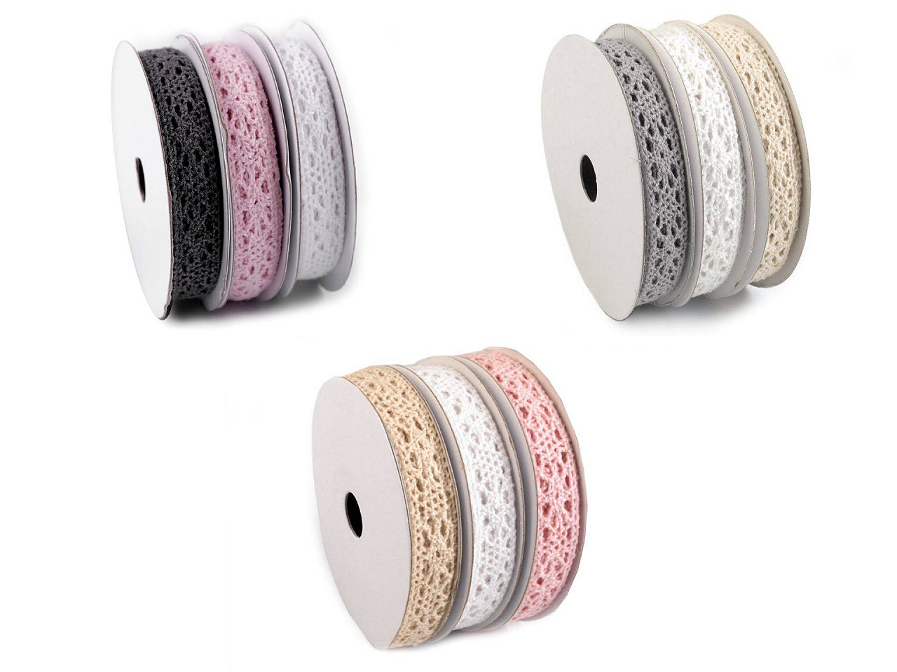 Baumwollspitze mix breite 13 mm - Mix nr. 4 (3 Stücke)