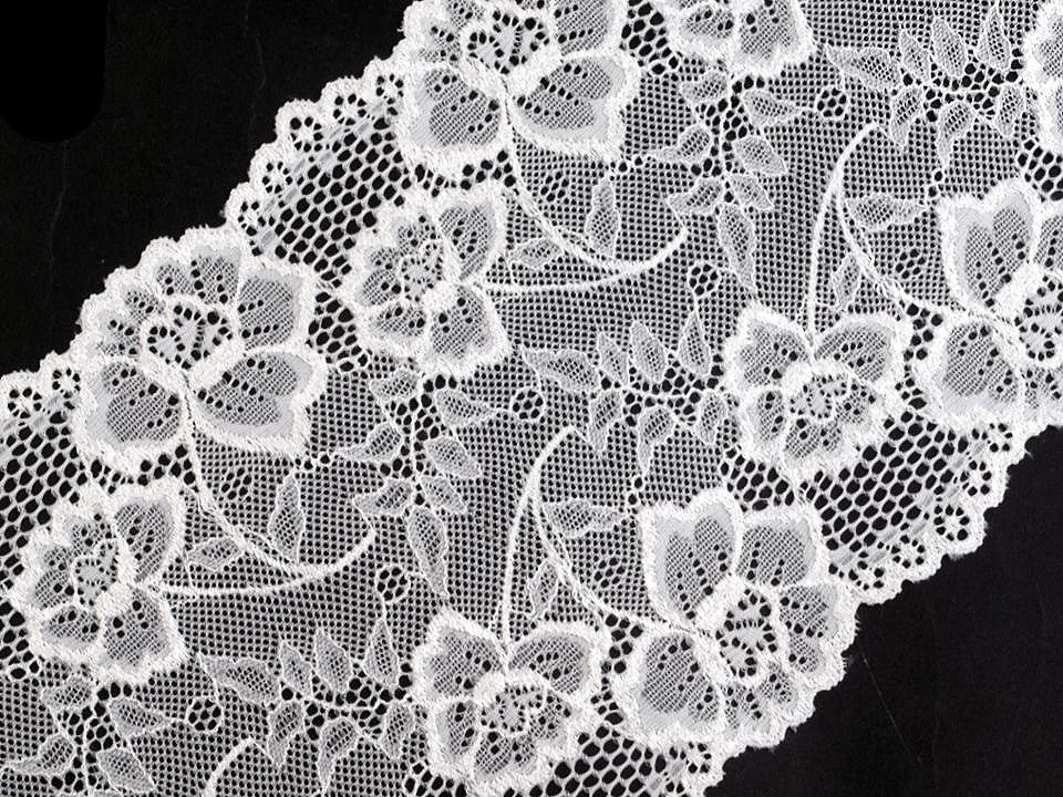 Elastische spitze / einsatz/ tischläufer breite 18,5 cm - Schwarz (1 Meter)