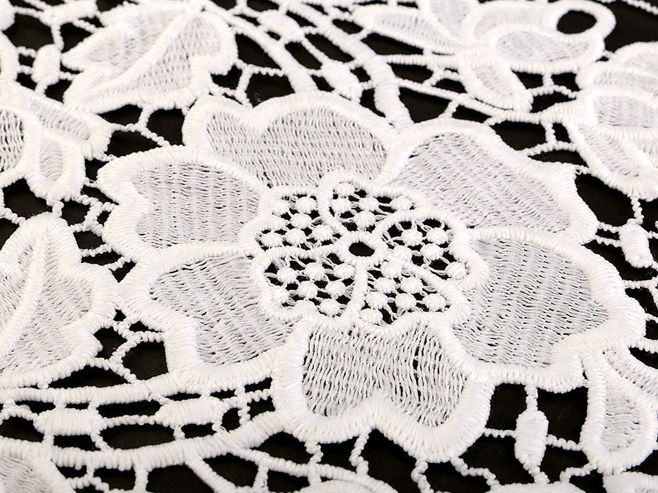 Bestickte spitze / tischläufer breite 36 cm off white - Off white (1 Meter)