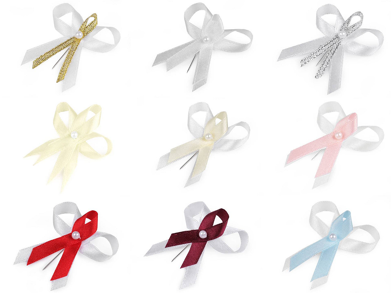 Hochzeitsschleifen/gebinde aus satin, breite 35 mm - Beige aloe (100 Stücke)