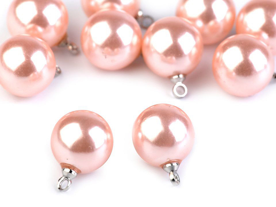 Perle mit öse perlen-knopf ø11 mm - Perlmutt (25 Stücke)