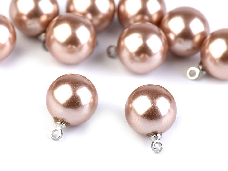 Perle mit öse perlen-knopf ø11 mm - Perlmutt (25 Stücke)