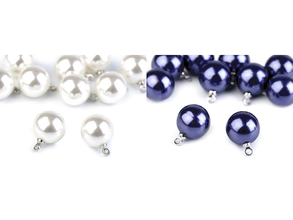 Perle mit öse perlen-knopf ø11 mm - Perlmutt (25 Stücke)