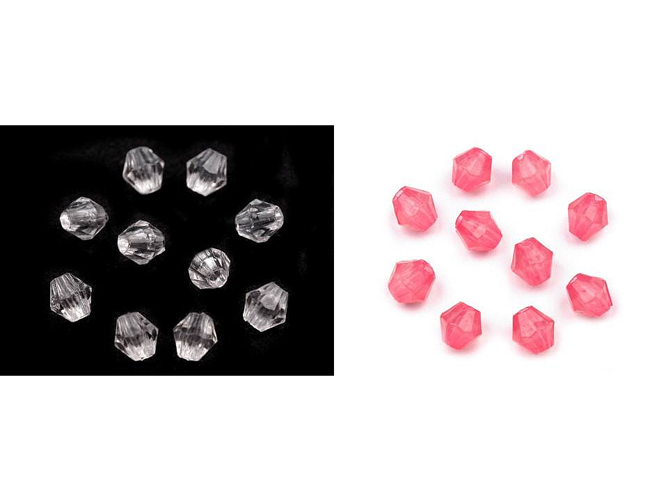 Acrylperlen dopppelkegel / bicone  4x4 mm - Pink (20 Gramm)