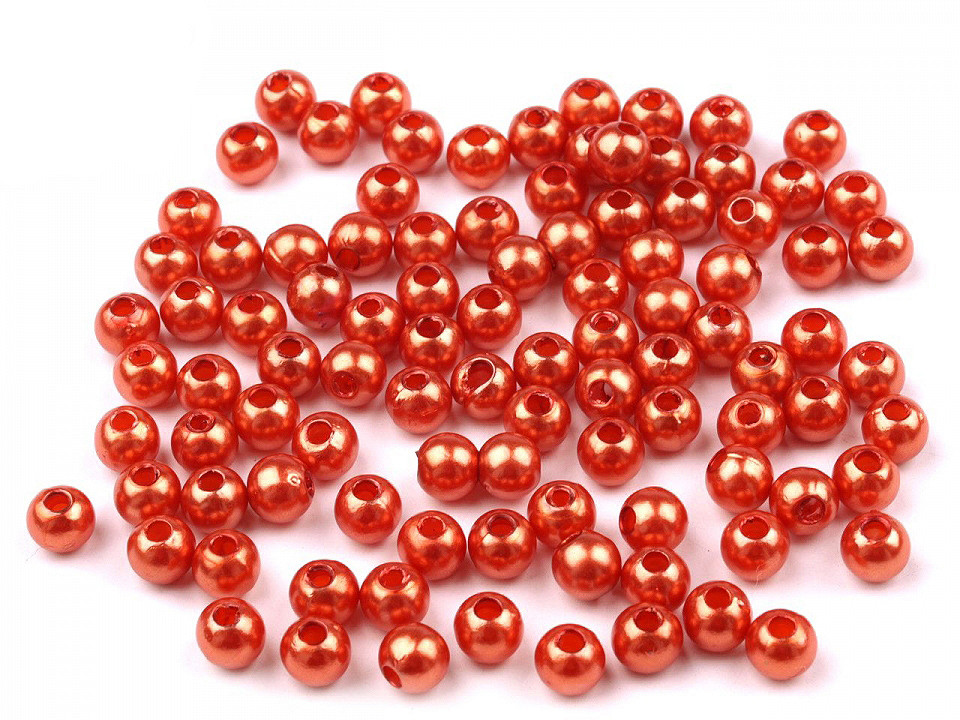 Wachsperlen aus kunststoff glance  ø5 mm - Orange (500 Gramm)