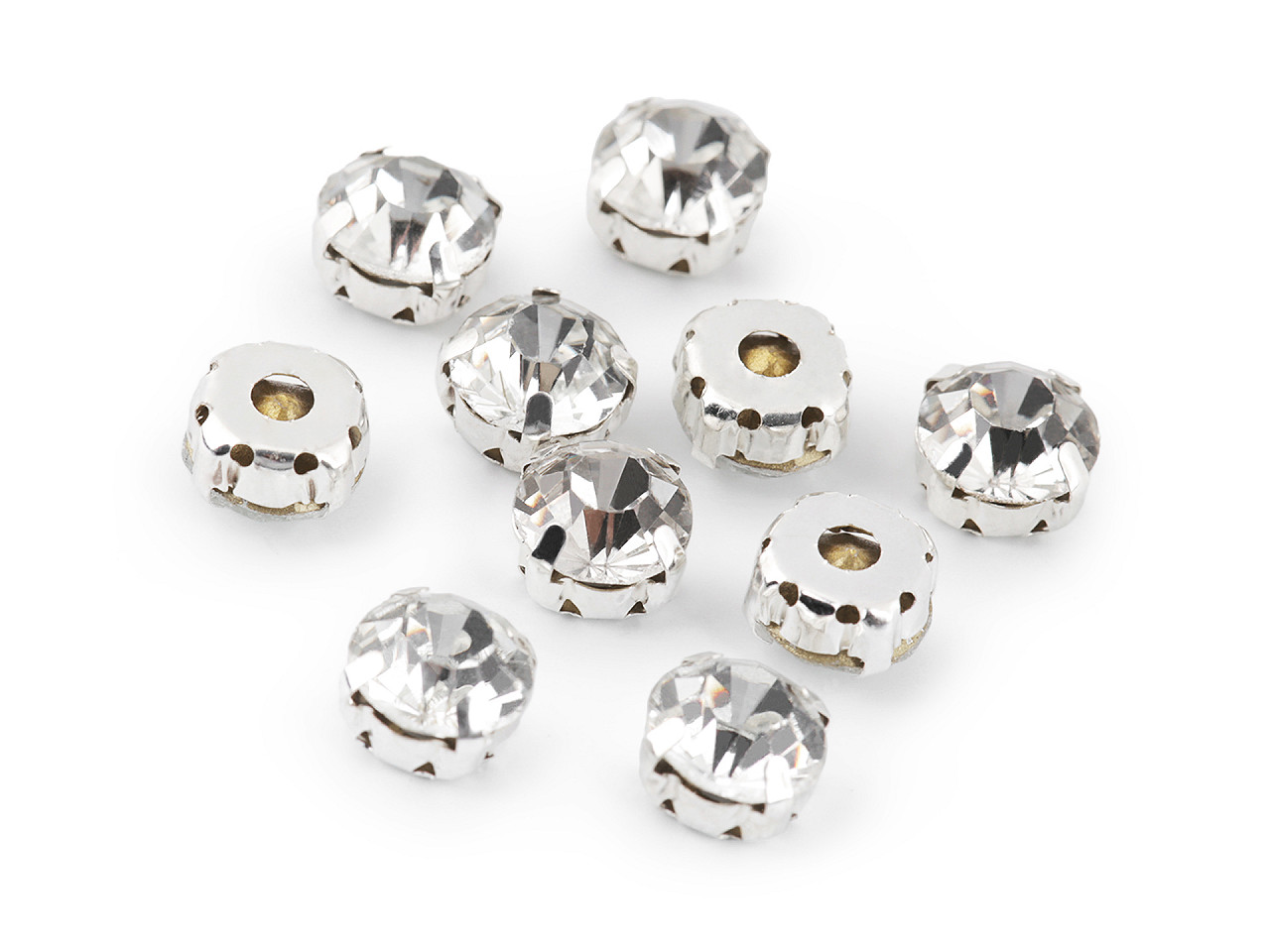 Chaton im metallbett zum aufnähen, ø 10 mm - Crystal (720 Stücke)