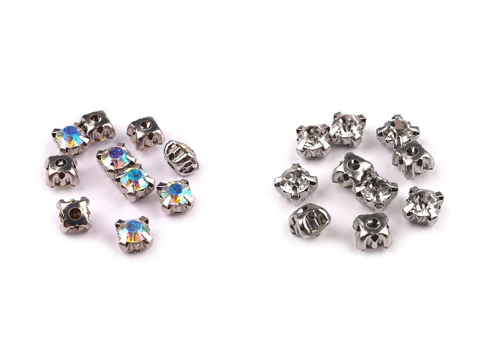 Chaton im metallbett zum aufnähen, ø 10 mm - Crystal (720 Stücke)