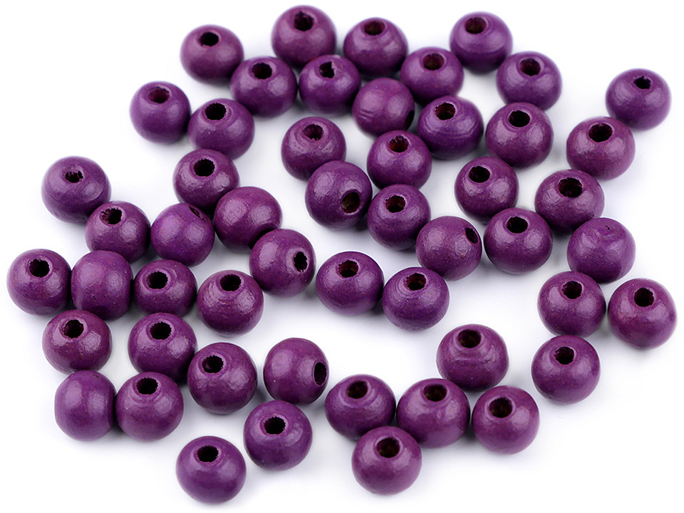 Holzperlen ø8 mm - Lila violett (500 Gramm)