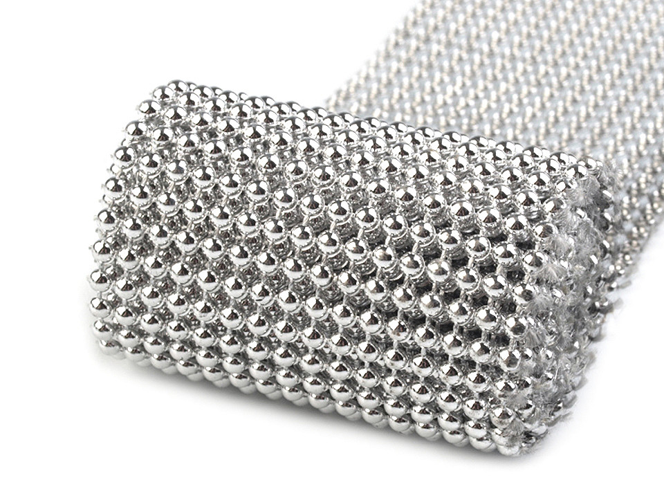 Perlenborte breite 50 mm - Perlmutt-weiß (9 Meter)