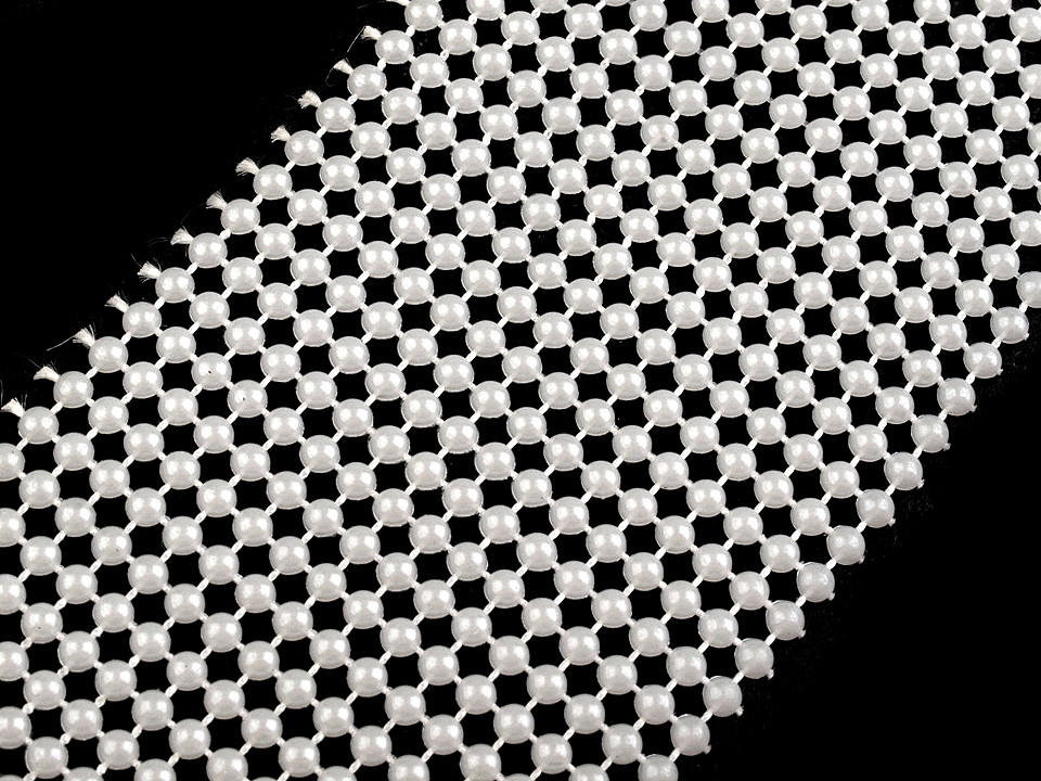 Perlenborte breite 50 mm - Perlmutt-weiß (9 Meter)